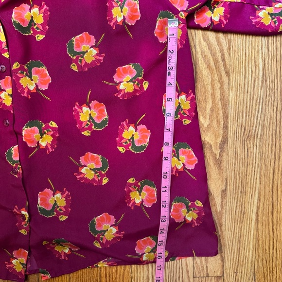 Tucker For Target Floral Button Down Blouse Women’s Size Large - Picture 11 of 12